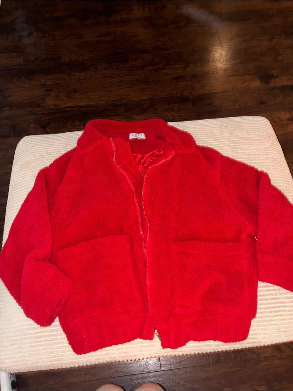 Fuzzy red coat